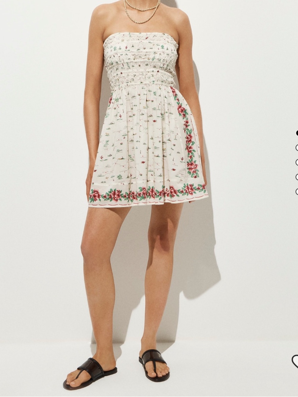 New J. Crew Smocked Map Print Cotton Voile Dress